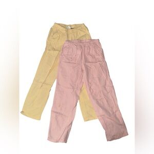 H&M Blush Elastic Waist Cotton Pants Size 7-8